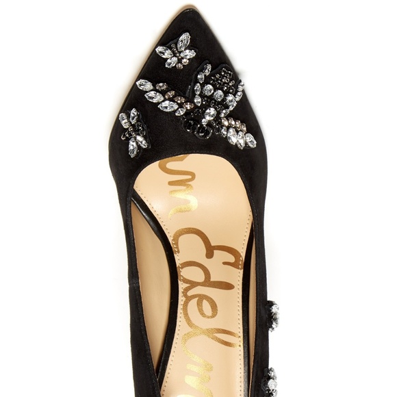 Sam Edelman NEW Stiletto Heel Dress Pump Jewel Embellished Gem Suede Leather🎉HP - Picture 3 of 11